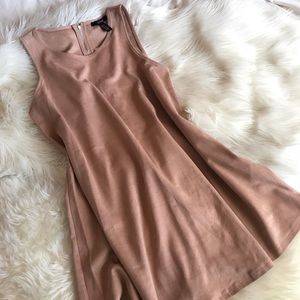 Dusty Rose Mauve Faux Suede Dress